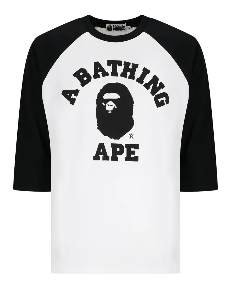 BAPE College T-Shirt aus Raglangemisch - Weiß Weiß