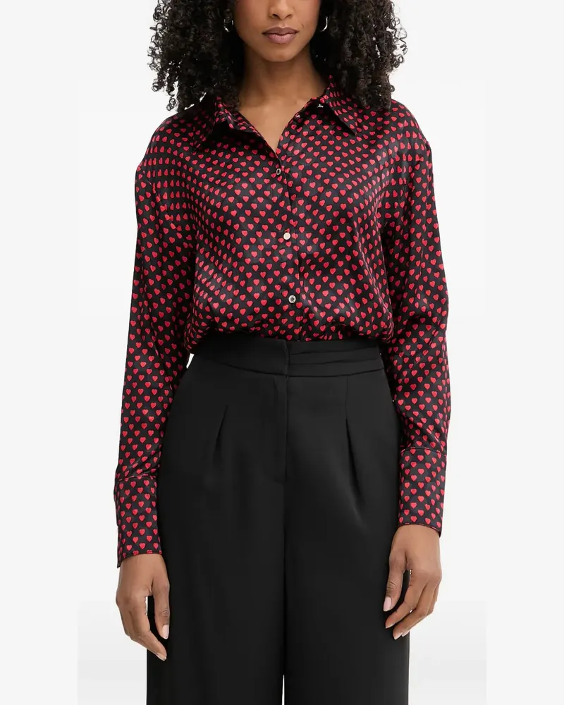 Morgan heart-print button-up shirt - Schwarz Schwarz