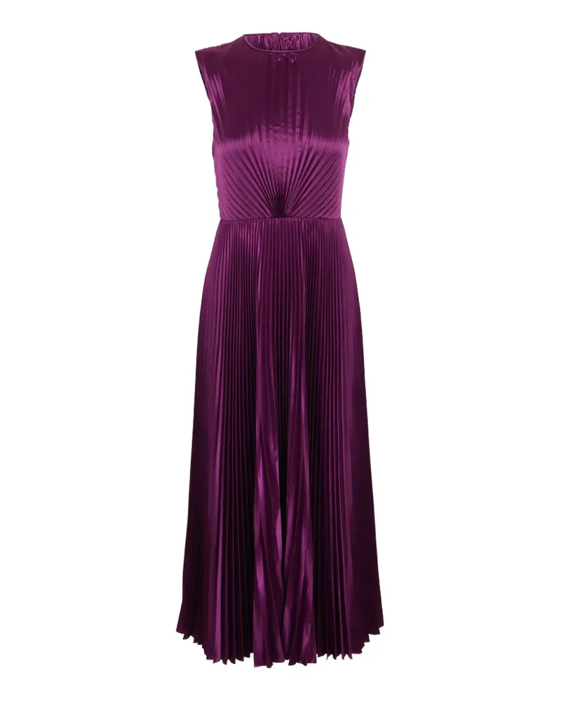 Ulla Johnson Malin pleated satin-finish midi dress - Violett Violett