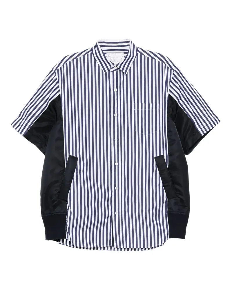 Sacai Gestreiftes Hemd - Blau Blau