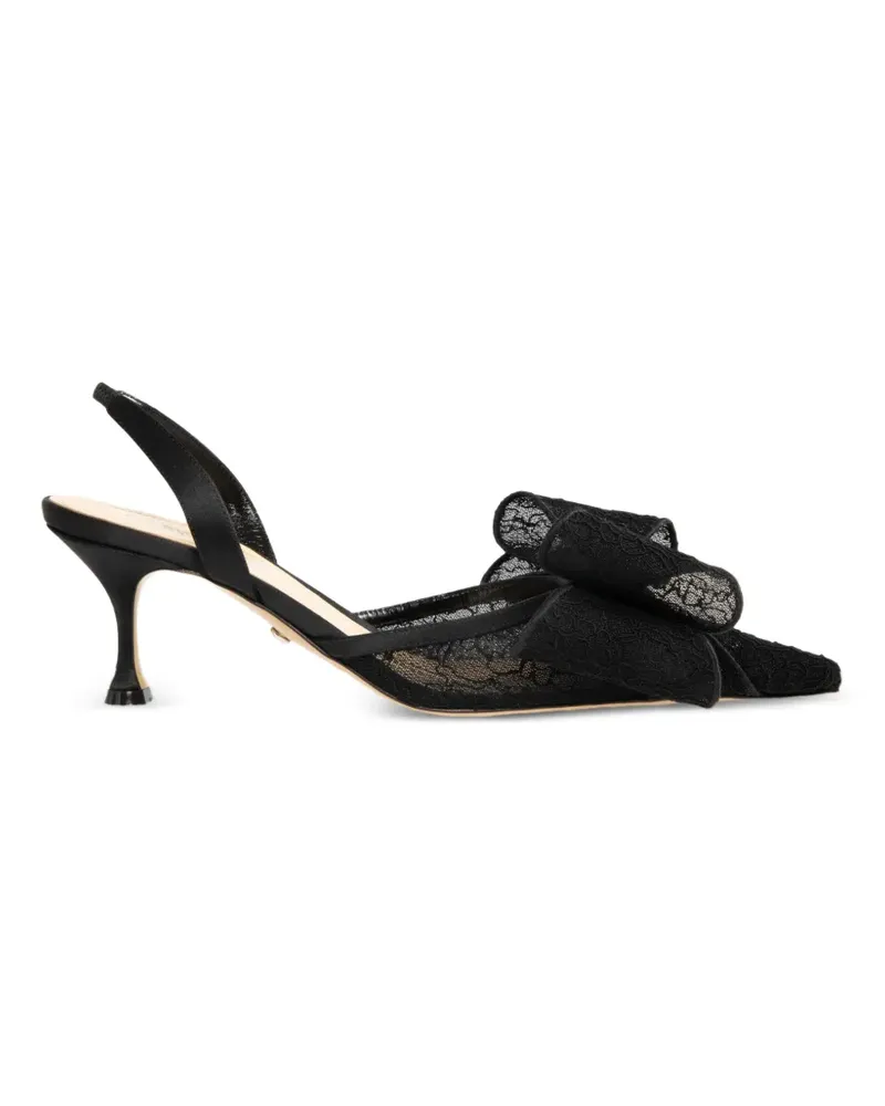Mach & Mach Le Cadeau lace slingback pumps - Schwarz Schwarz