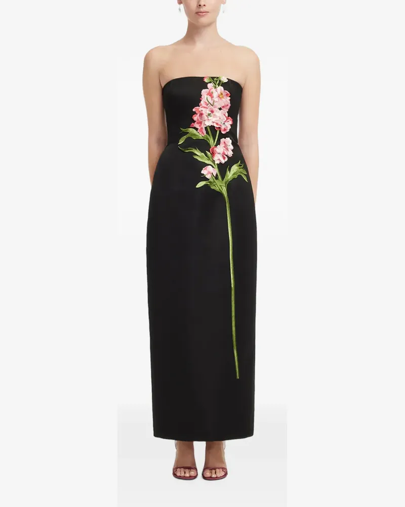 LEO LIN Schulterfreies Rayna Maxikleid mit Stickerei - Schwarz Schwarz