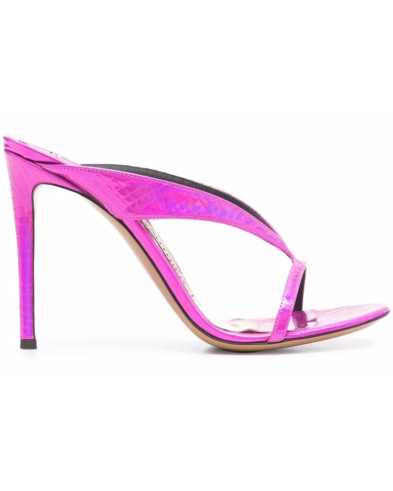 Alexandre Vauthier Sandalen mit Krokomuster 110mm Rosa