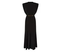 Kleid mit rundem Ausschnitt - Schwarz