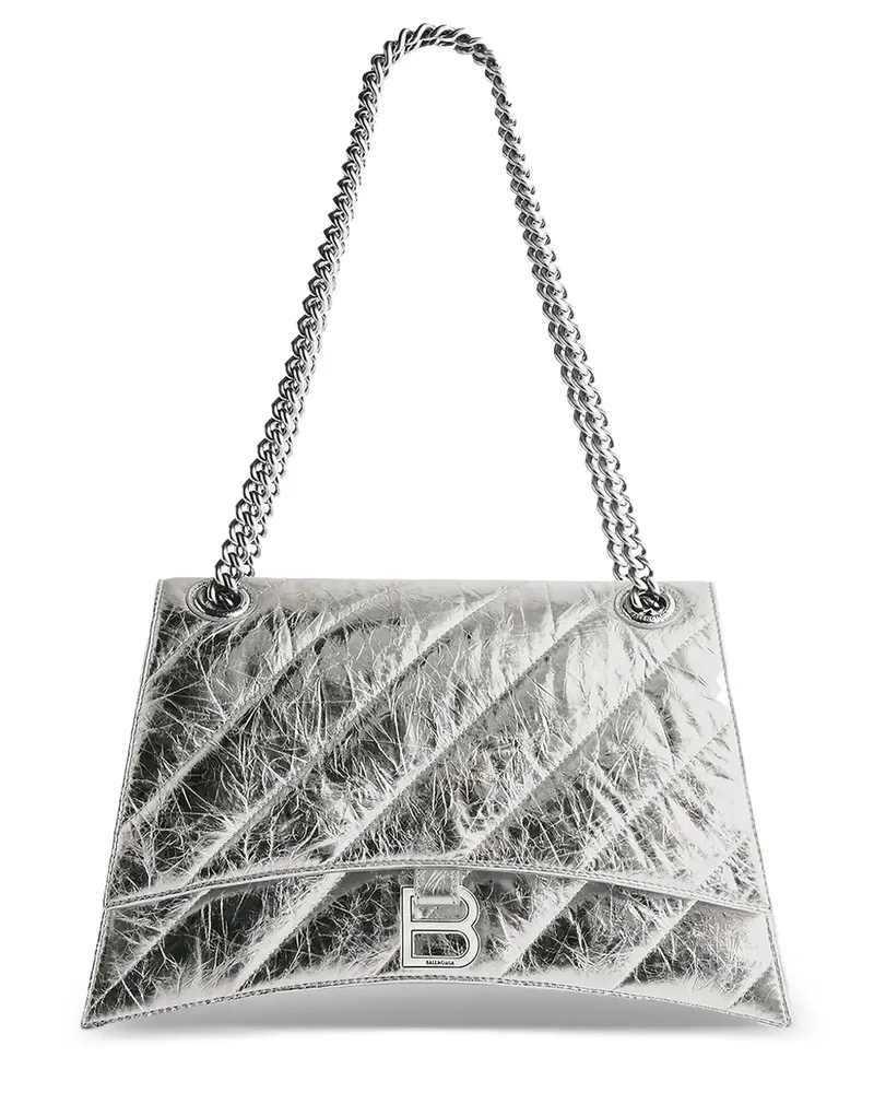 Balenciaga medium Crush quilted shoulder bag - Silber Silber