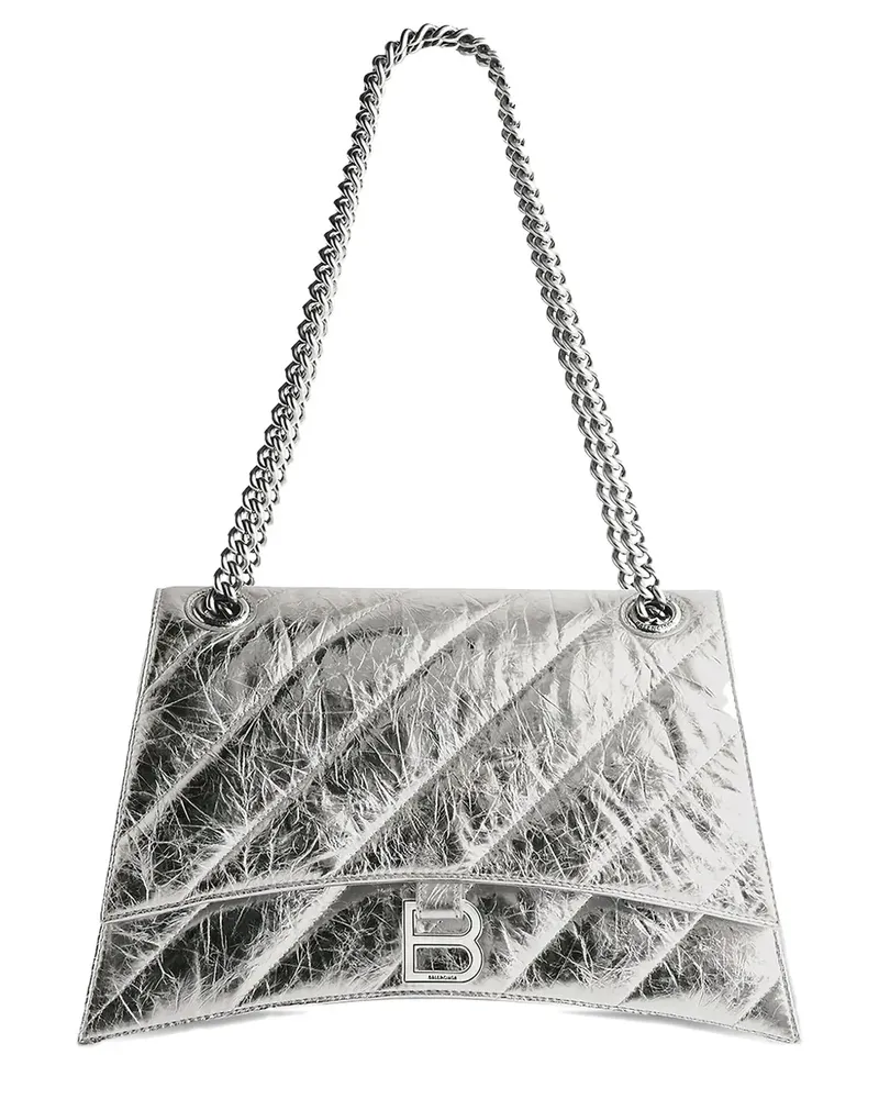 Balenciaga medium Crush quilted shoulder bag - Silber Silber