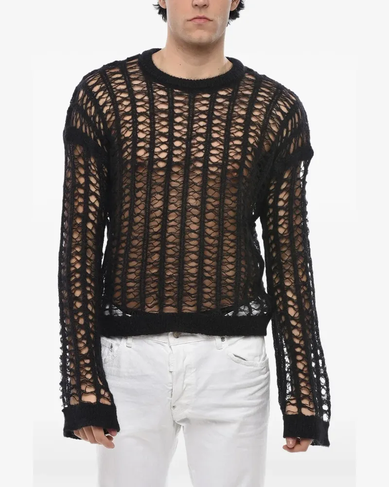Dsquared2 Pullover mit transparentem Schnitt - Schwarz Schwarz