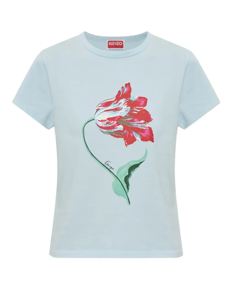 Kenzo Tulip cotton T-shirt - Blau Blau