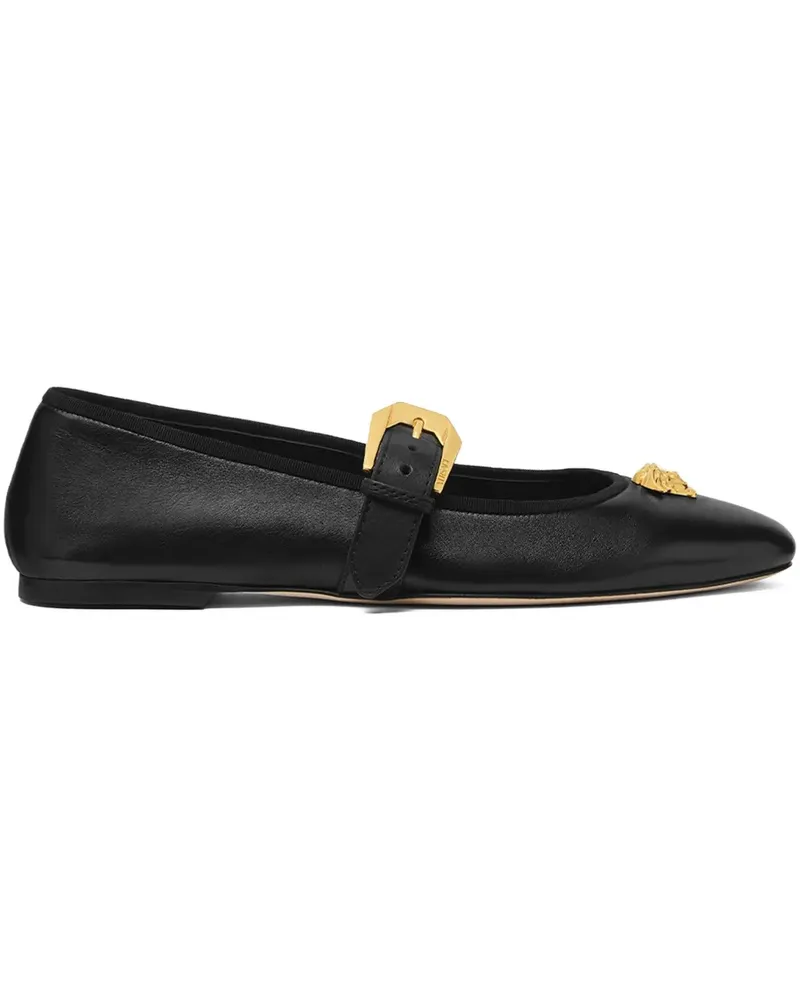 Versace Medusa-buckle ballet flats - Schwarz Schwarz