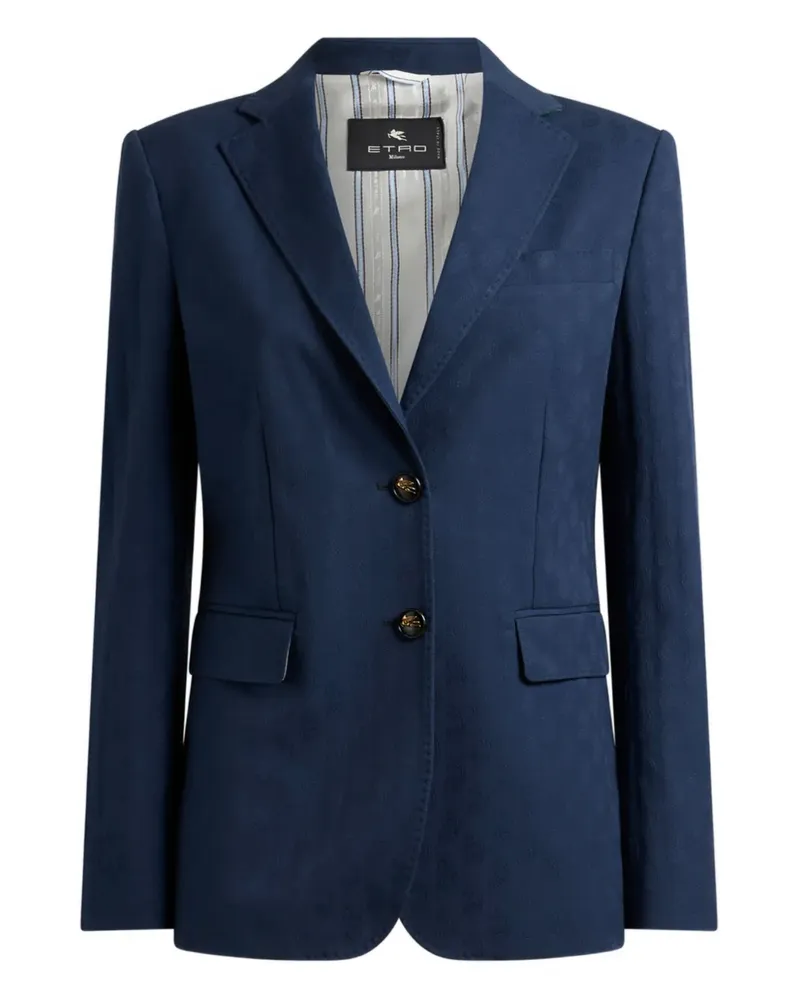 Etro jacquard single-breasted blazer - Blau Blau