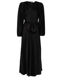 forte_forte Maxikleid aus Satin Schwarz