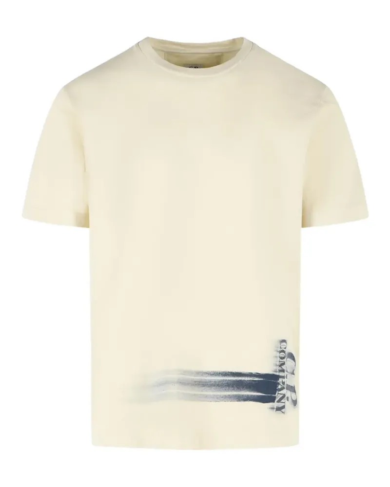 C.P. Company T-Shirt mit geripptem Kragen - Nude Nude