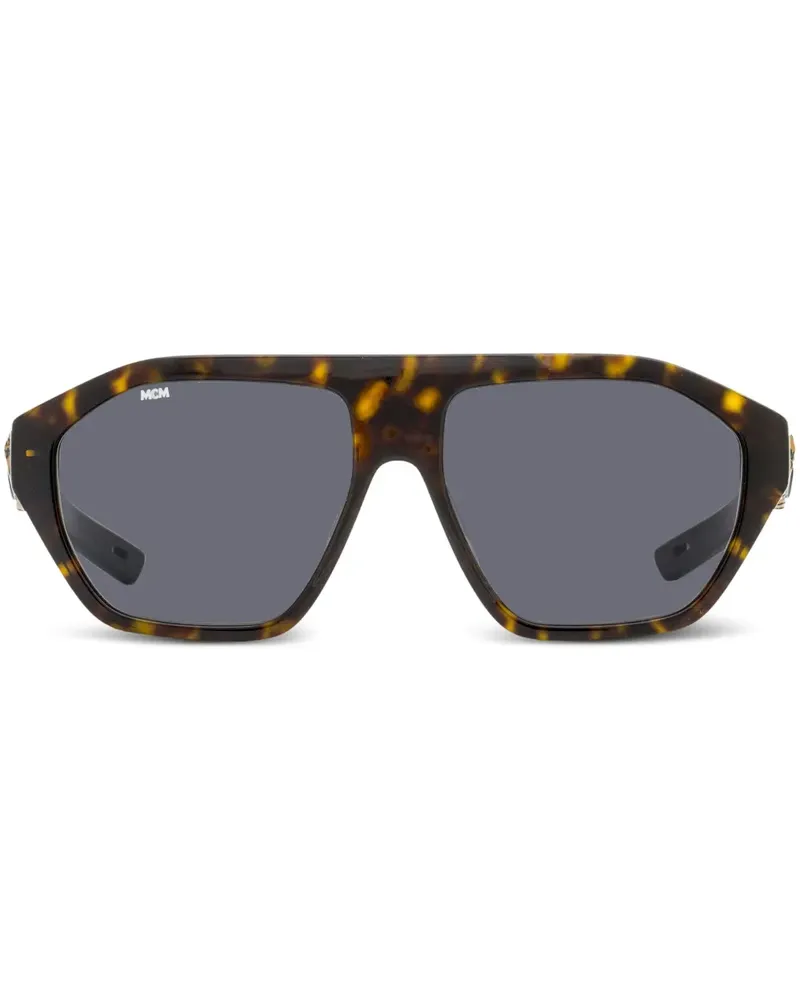 MCM Sonnenbrille mit eckigem Gestell - Braun Braun