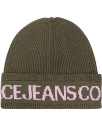 Versace Jeans Beanie mit Intarsien-Logo Grün