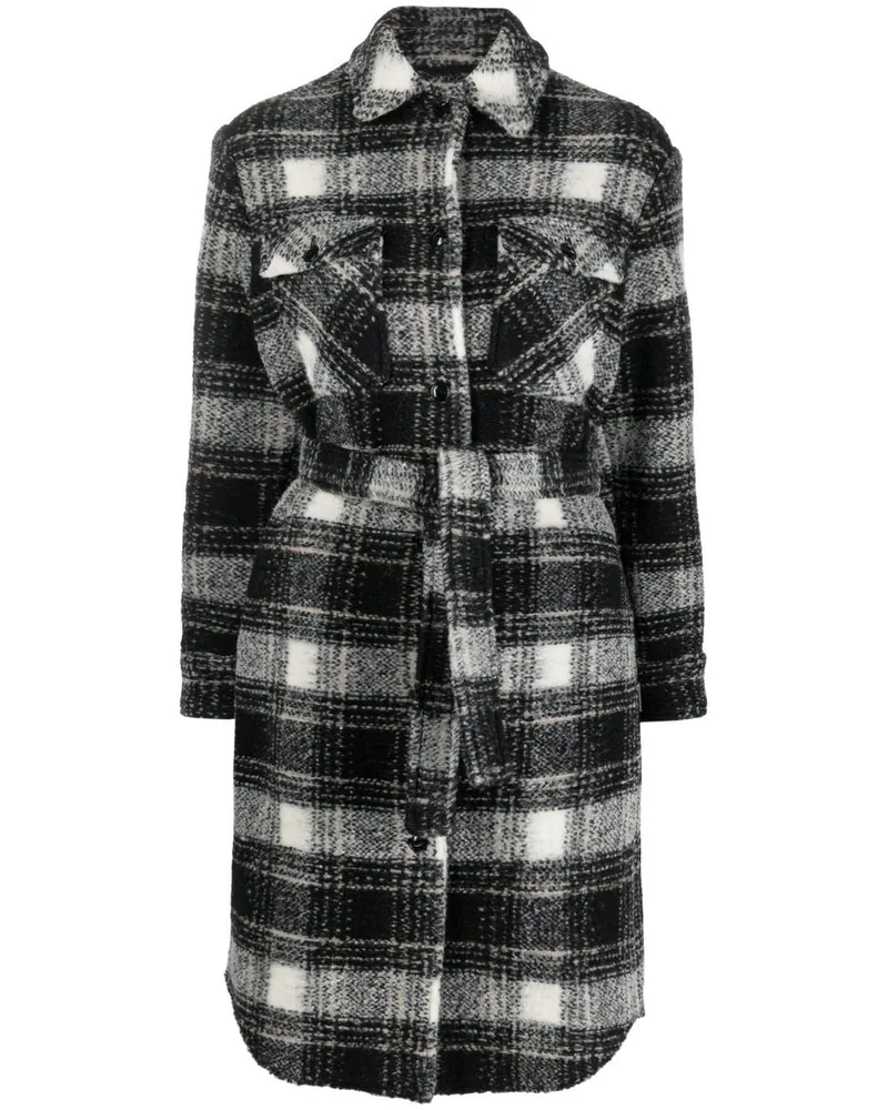 Woolrich Karierter Mantel - Schwarz Schwarz