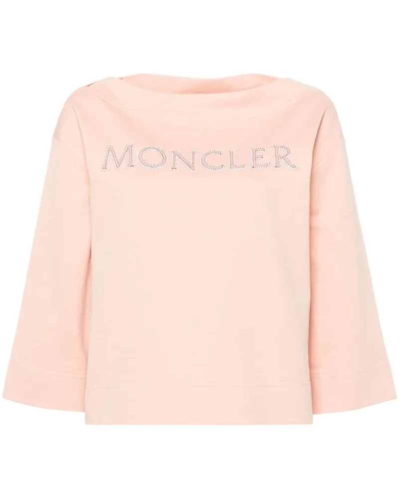 Moncler Sweatshirt mit Logo-Applikation - Rosa Rosa