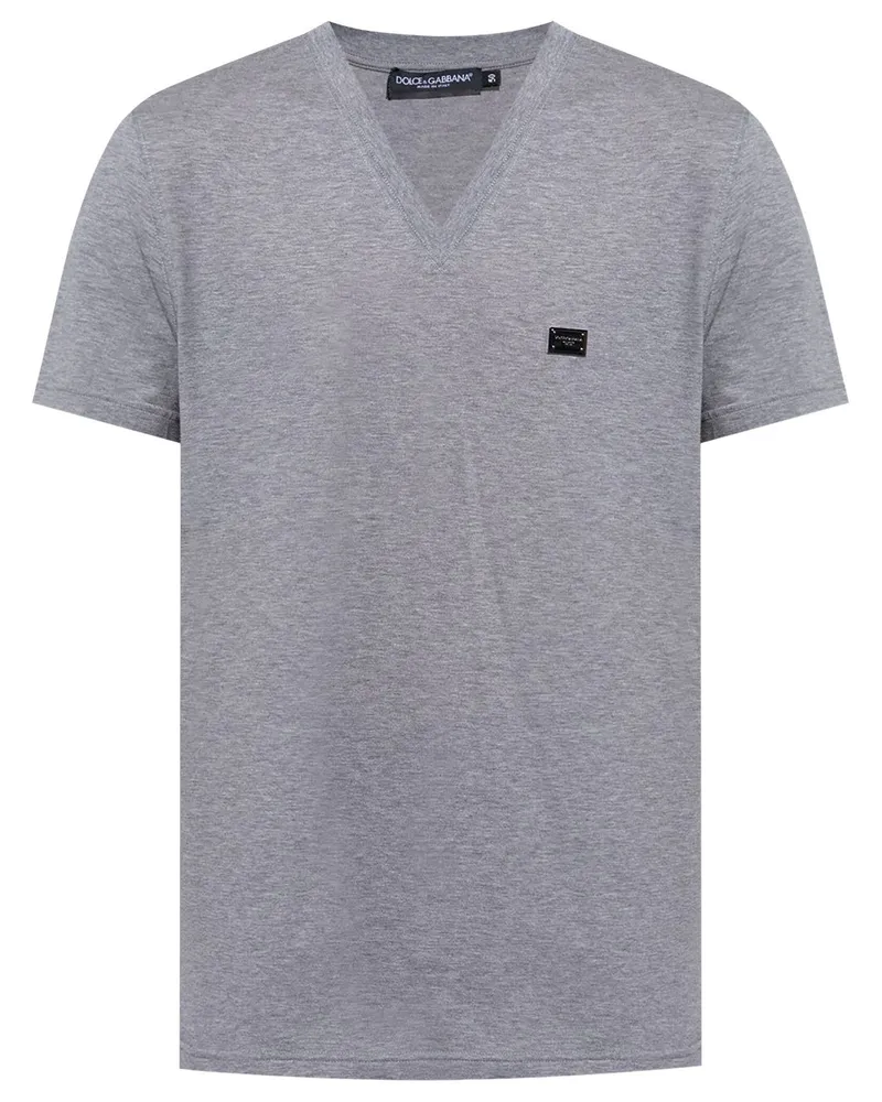 Dolce & Gabbana T-Shirt mit V-Ausschnitt - Grau Grau