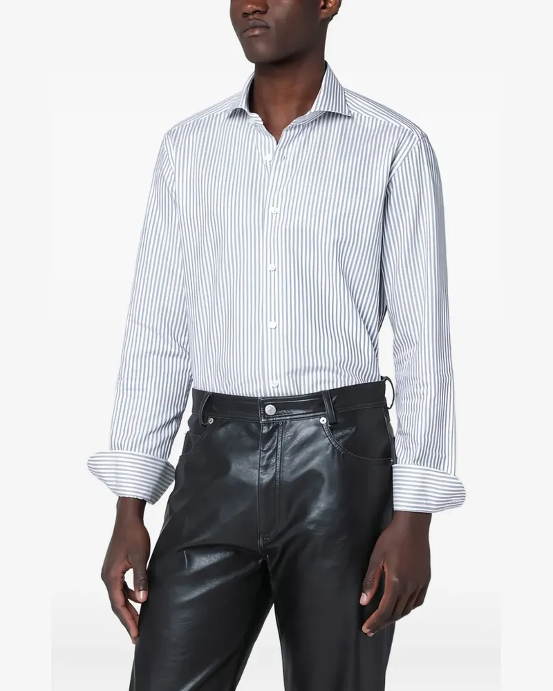 XACUS striped long-sleeve shirt - Weiß Weiß