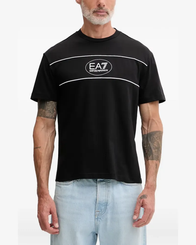 EA7 logo-print T-shirt - Schwarz Schwarz