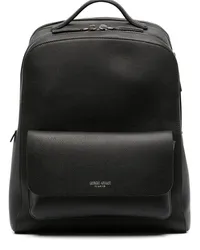 Giorgio Armani Rucksack aus Leder mit Logo Schwarz