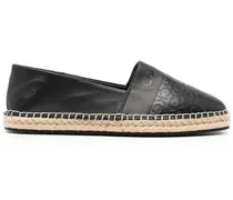 Espadrilles mit Logo-Prägung - Schwarz
