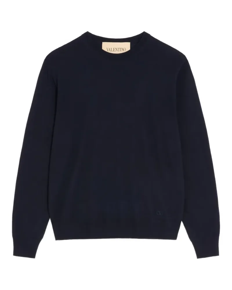 Valentino Garavani wool jumper with VLogo embroidery - Blau Blau