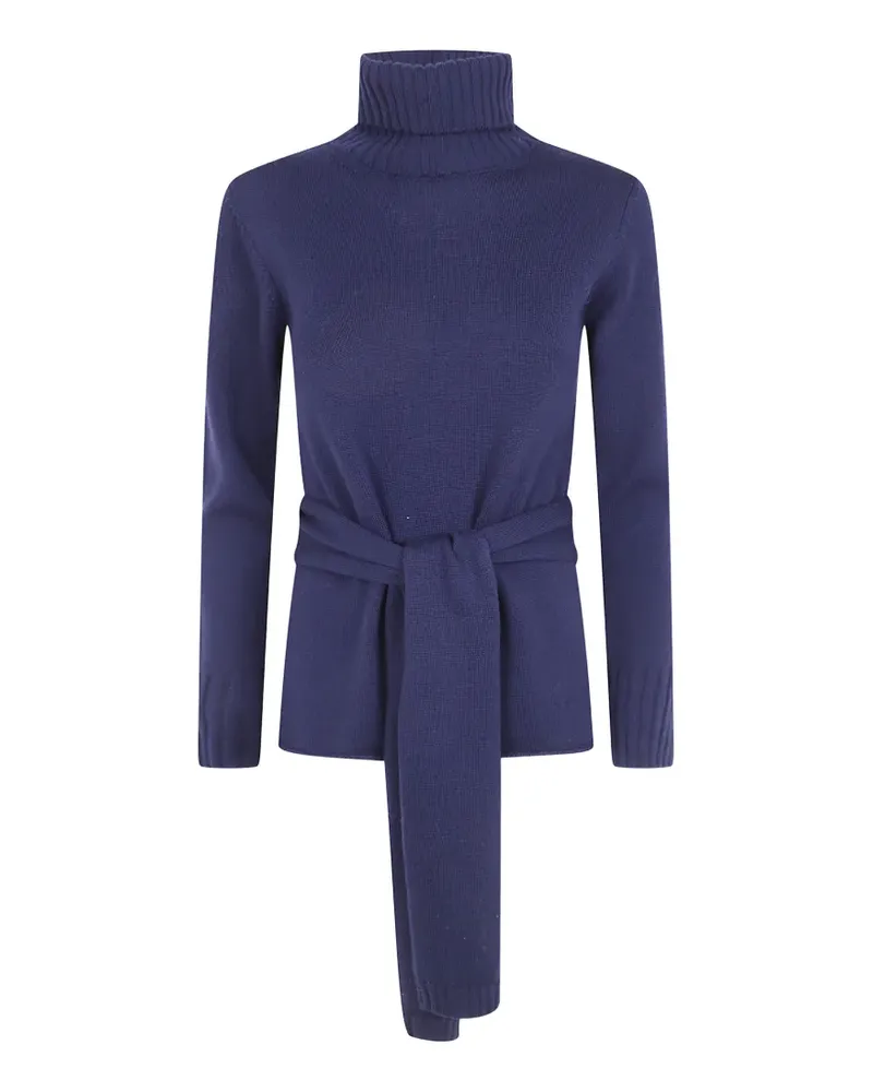 Pier Antonio Gaspari Rollkragenpullover mit Bindegürtel - Blau Blau