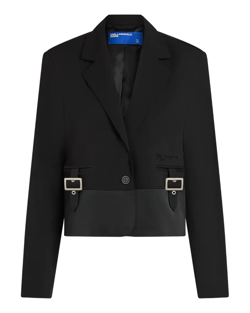 Karl Lagerfeld buckle-detail cropped blazer - Schwarz Schwarz