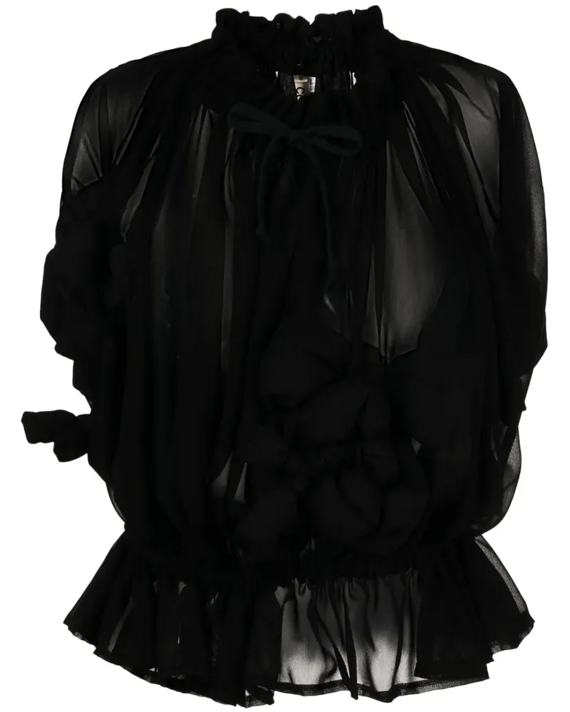 Comme des Garçons Semi-transparentes Oberteil - Schwarz Schwarz