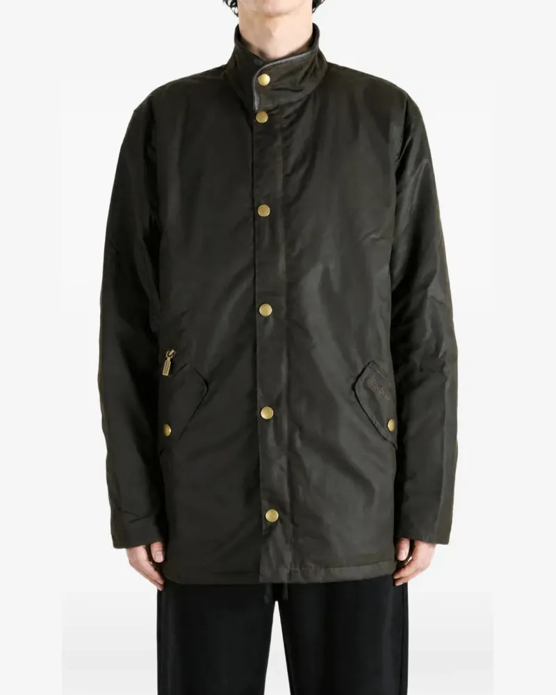 Barbour waxed-cotton funnel-neck jacket - Grün Grün