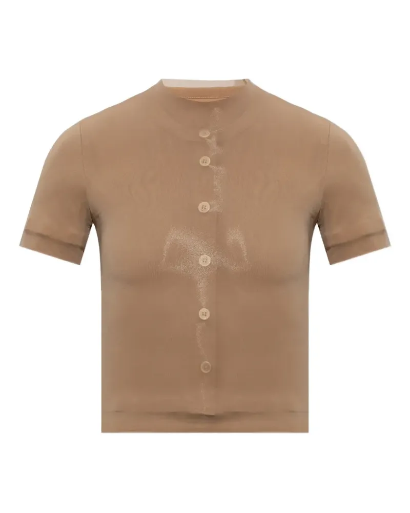 Maison Margiela T-Shirt mit Knopfdetail - Nude Nude