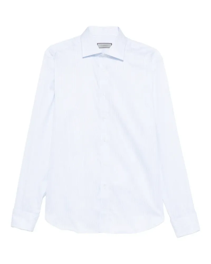 Canali Gestreiftes Hemd - Weiß Weiß