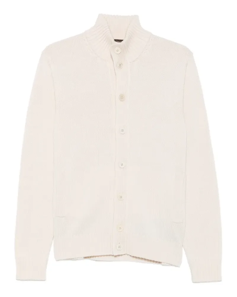 Zanone Gerippter Cardigan mit Stehkragen - Nude Nude