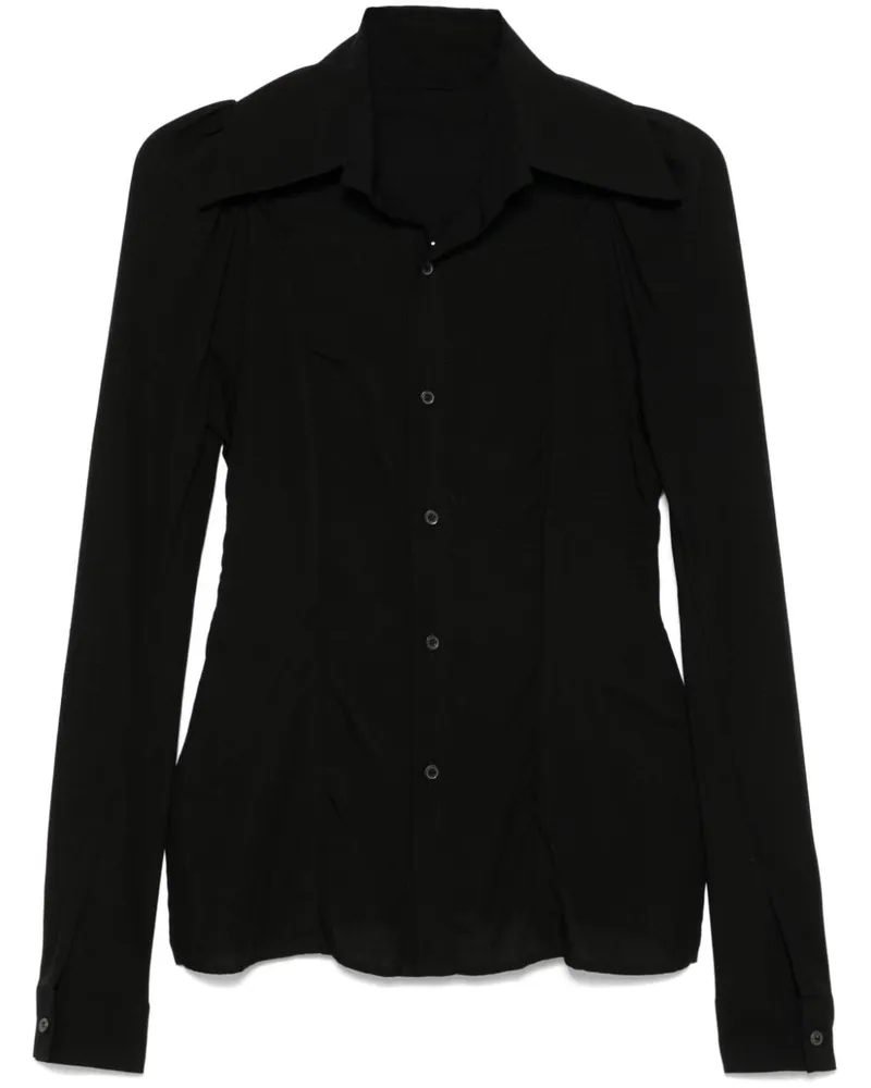Yohji Yamamoto Bluse mit Knöpfen - Schwarz Schwarz