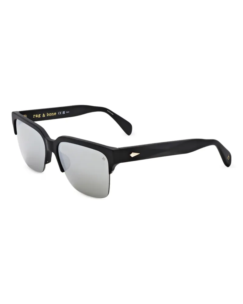 Rag & Bone Eckige Sonnenbrille mit mattem Finish - Schwarz Schwarz