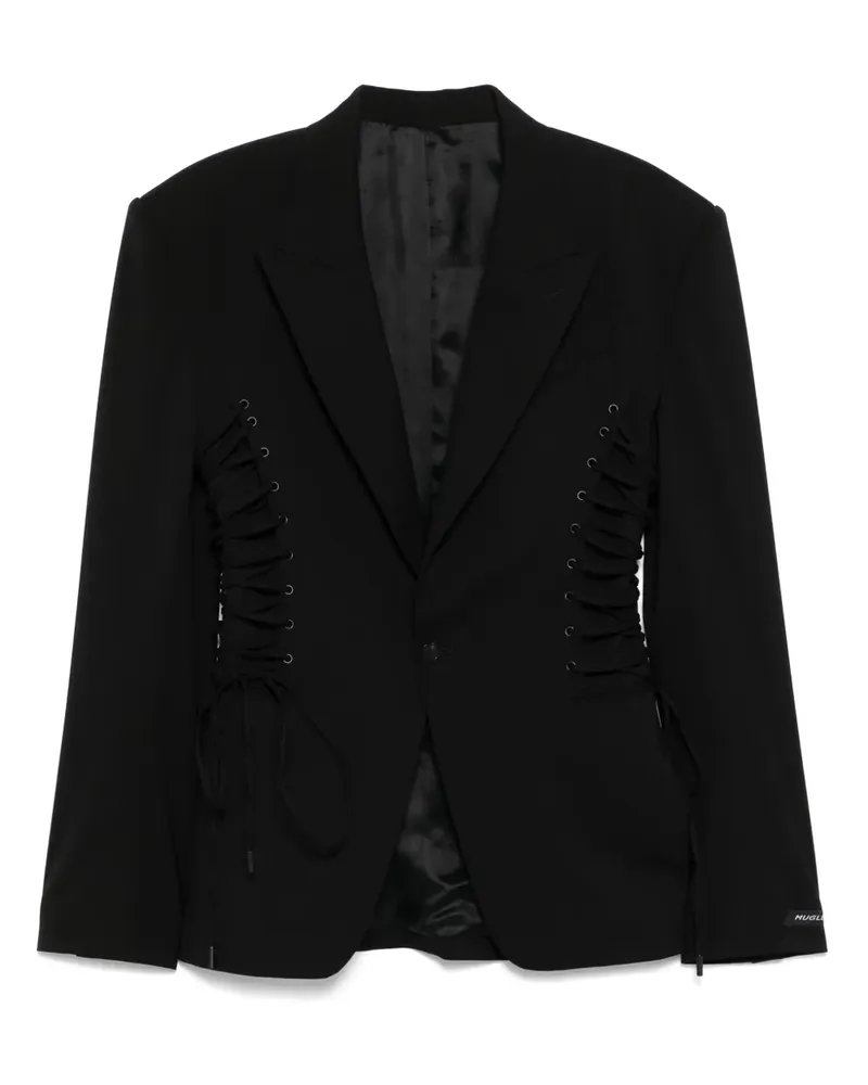 Thierry Mugler Blazer mit Schnürung - Schwarz Schwarz