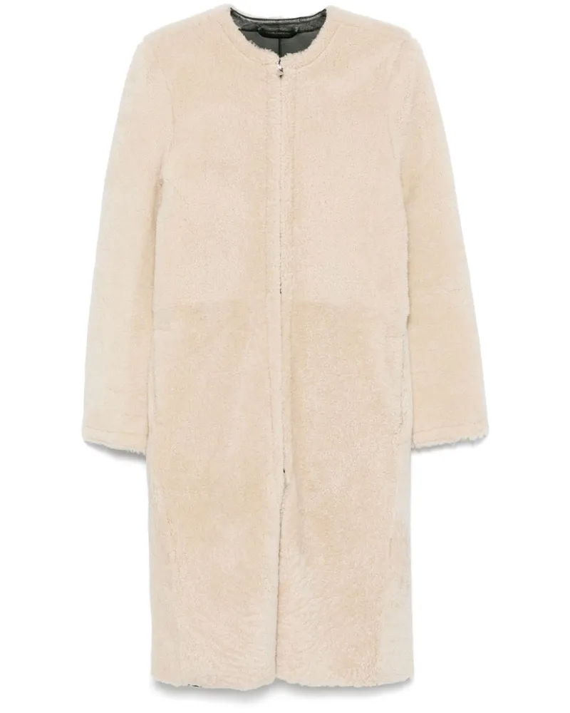 Totême Shearling-Mantel - Nude Nude