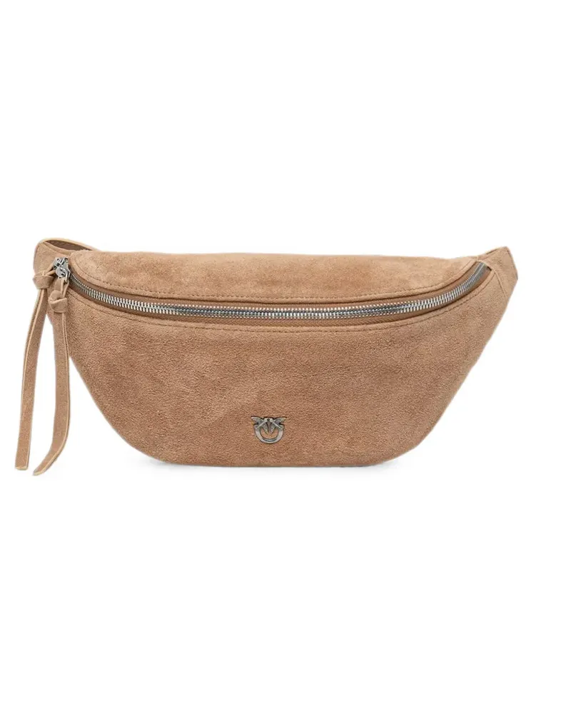 Pinko Kleine Gürteltasche aus Wildleder - Braun Braun
