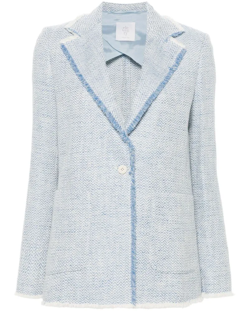 Eleventy Einreihiger Blazer mit Fransen Blau