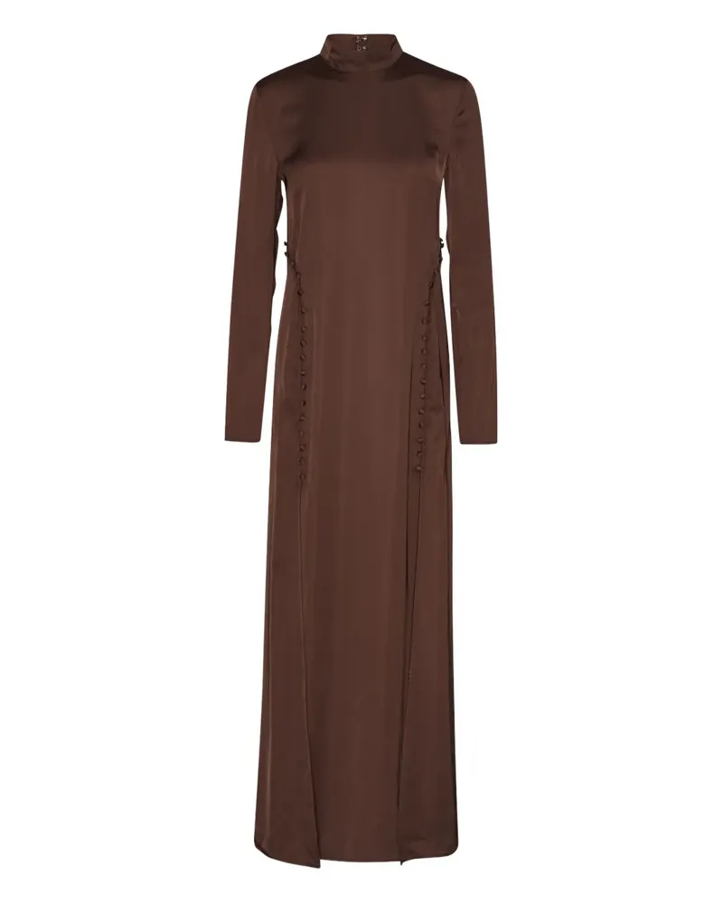 ROTATE Birger Christensen Langärmeliges Maxikleid aus Satin - Braun Braun