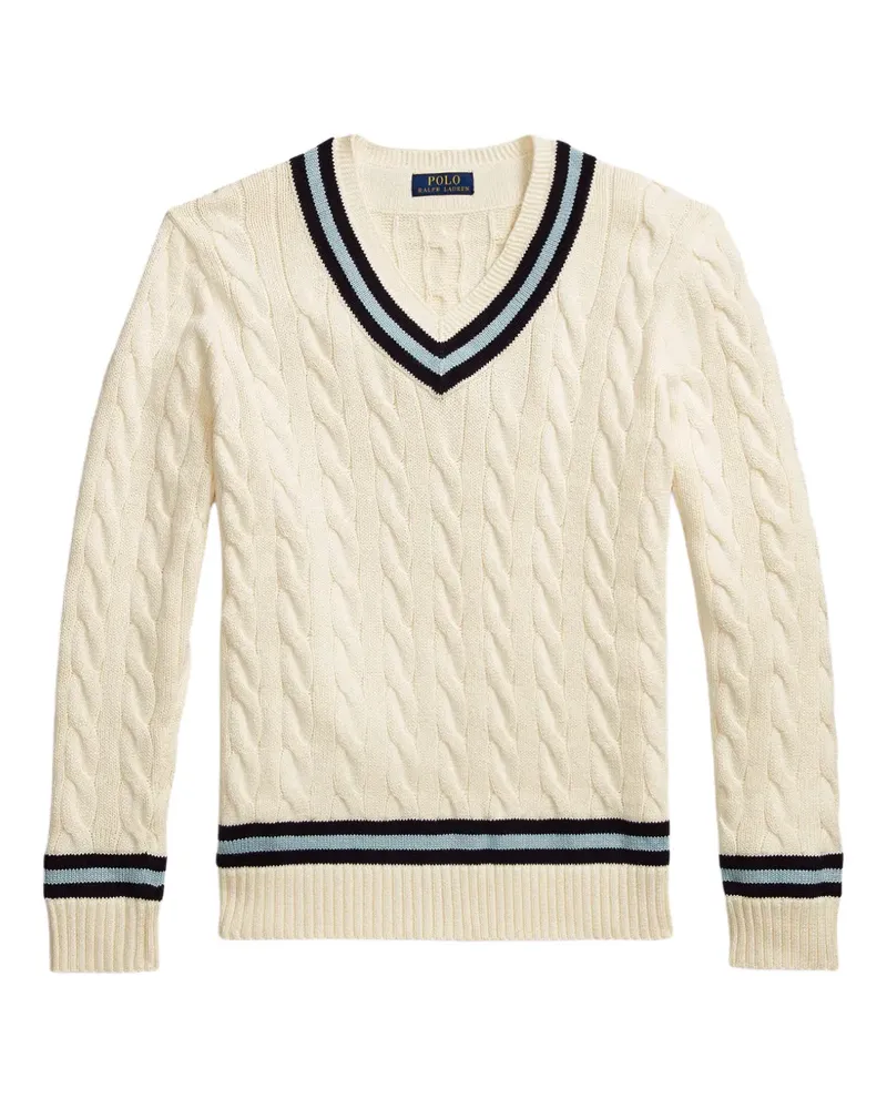 Ralph Lauren cable-knit V-neck sweater - Nude Nude