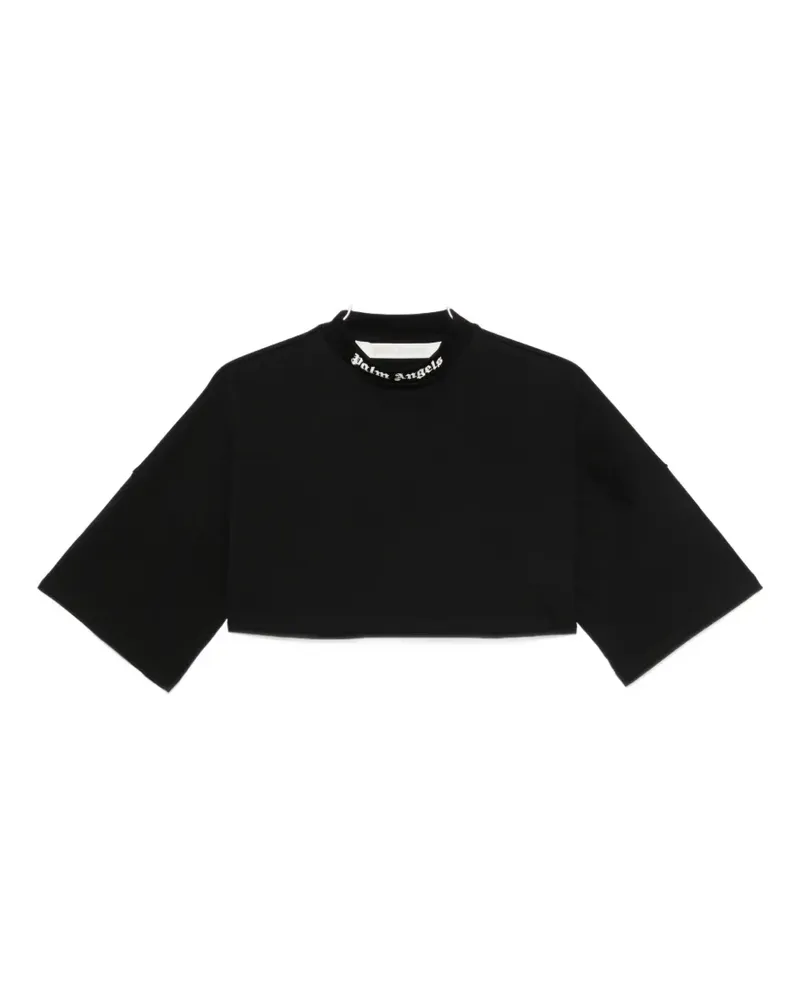Palm Angels logo-print cropped T-shirt - Schwarz Schwarz
