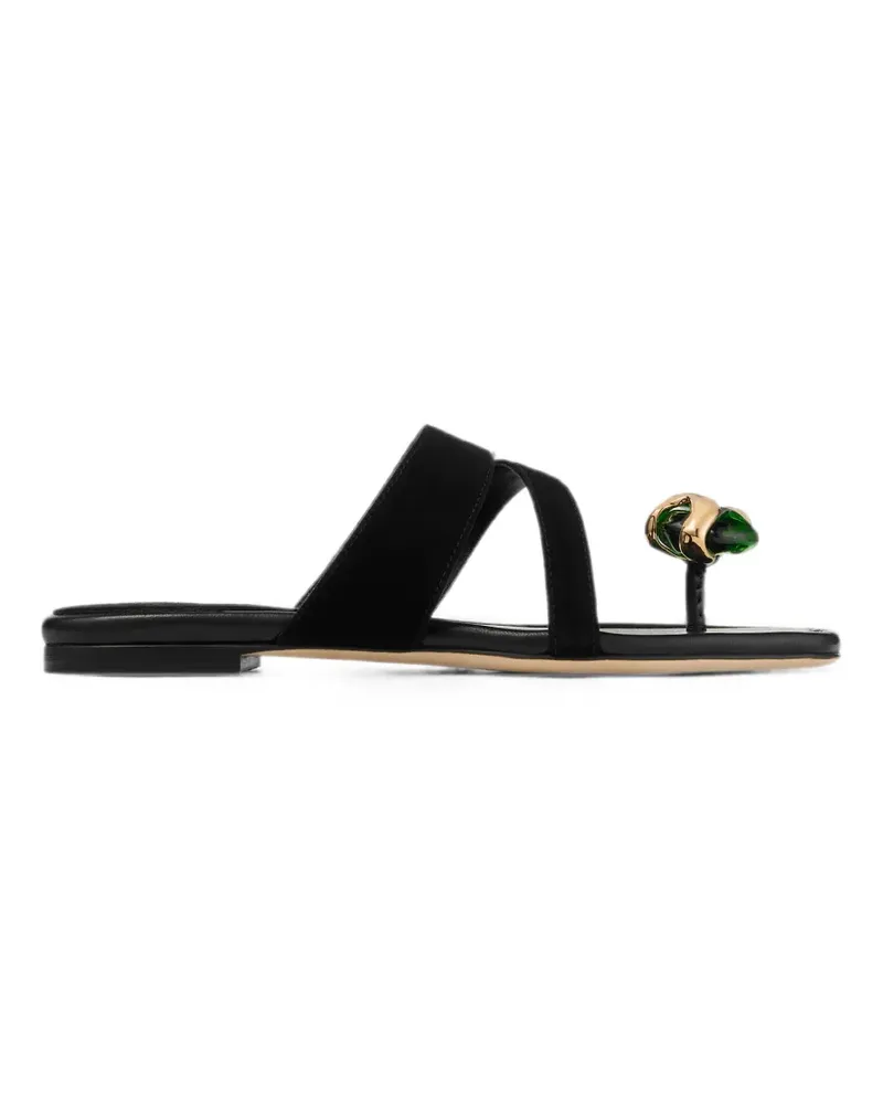 Jimmy Choo Emeri Stone Flat Sandalen - Schwarz Schwarz