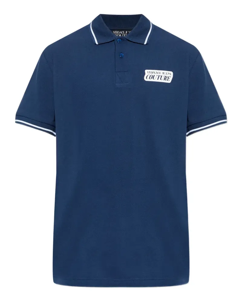 Versace Jeans logo trim polo shirt - Blau Blau
