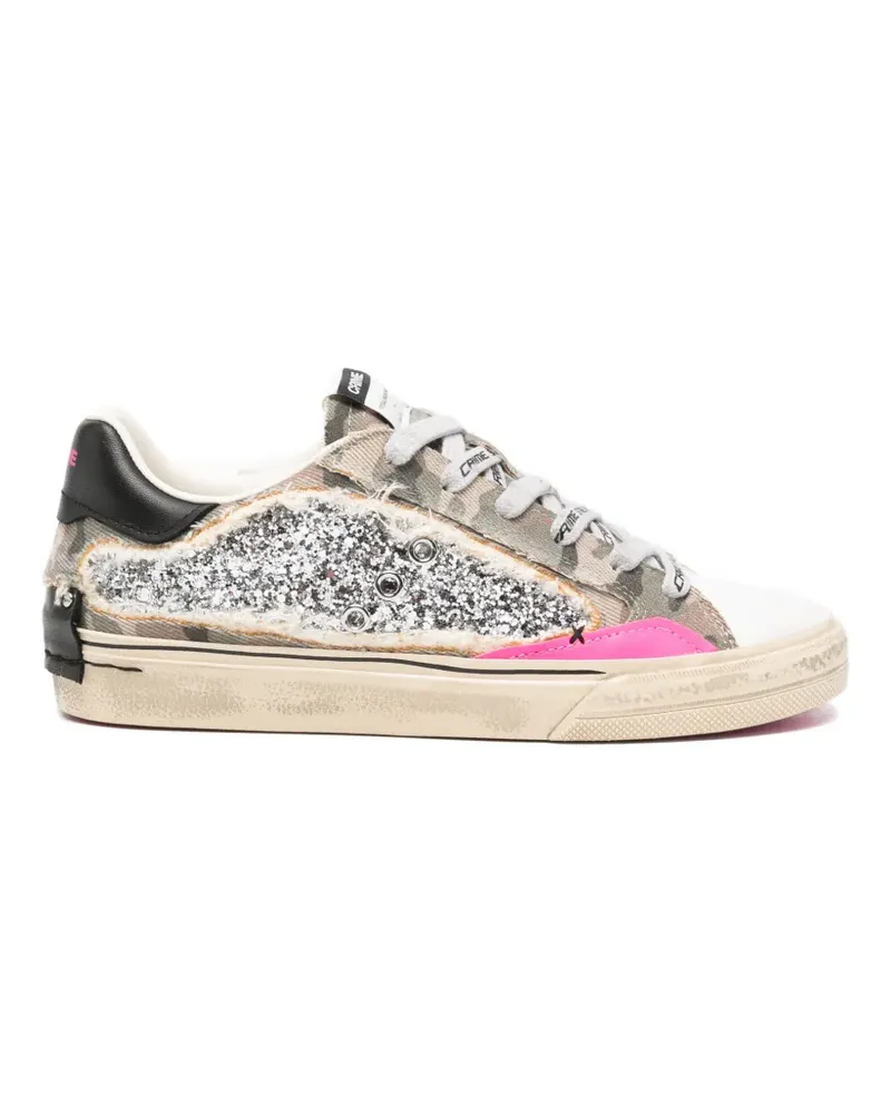 Crime glitter-embellished camouflage-print sneakers - Grau Grau