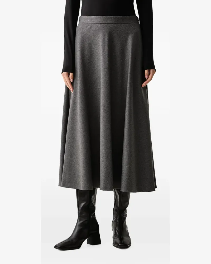 Luisa Spagnoli high-waisted A-line midi skirt - Grau Grau