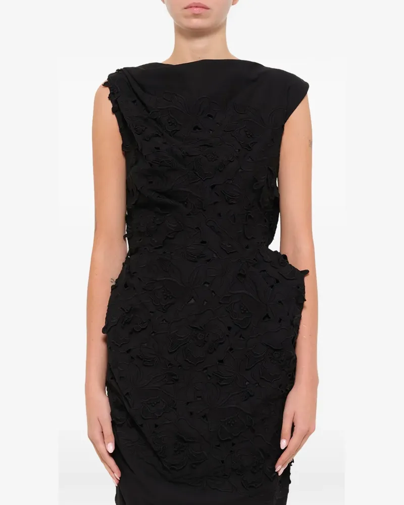 Lanvin sculpted floral dress - Schwarz Schwarz