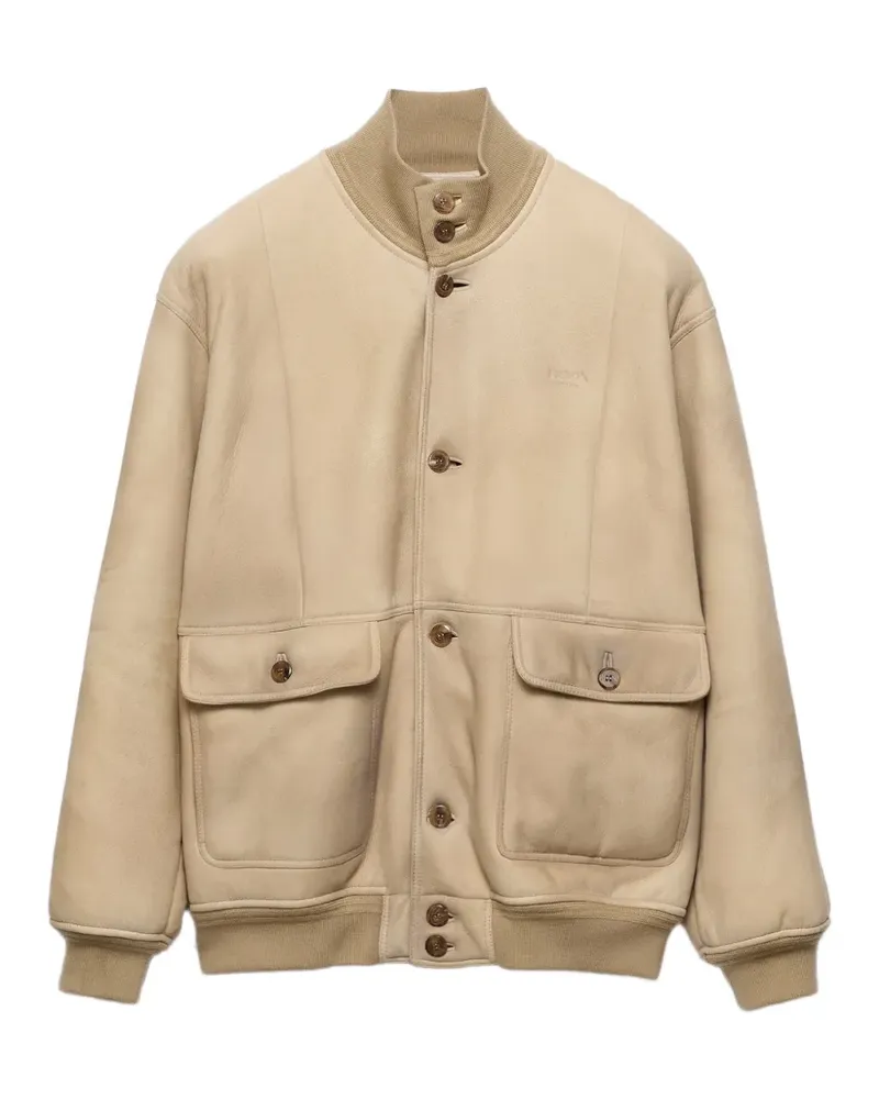 Prada Bomberjacke aus Shearling - Nude Nude