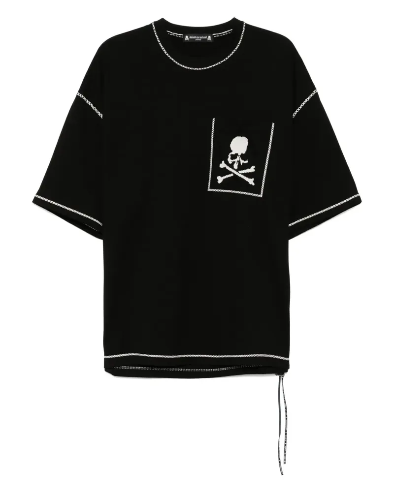 Mastermind Japan T-Shirt mit Kreuzstich - Schwarz Schwarz