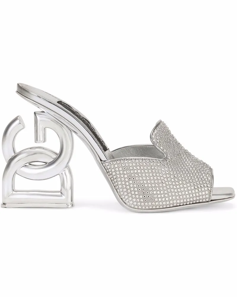 Dolce & Gabbana 3.5 Mules mit Strassverzierung 105mm - Silber Silber